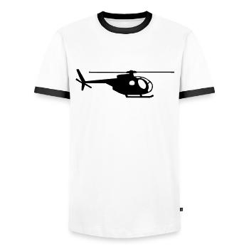 helicopter kids military rc - T-shirt contrasté Homme - blanc/noir - Devant - AI Model Female 172 light (172cm) & AI Model Male 178 dark (178cm)