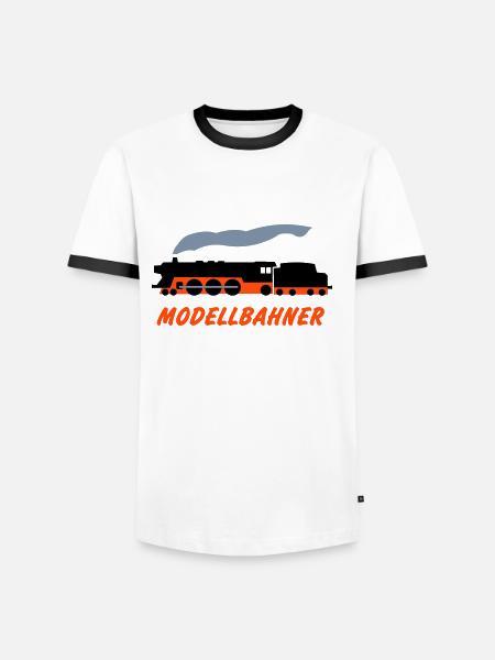 Modellbahner - Männer Kontrast-T-Shirt - Weiß/Schwarz