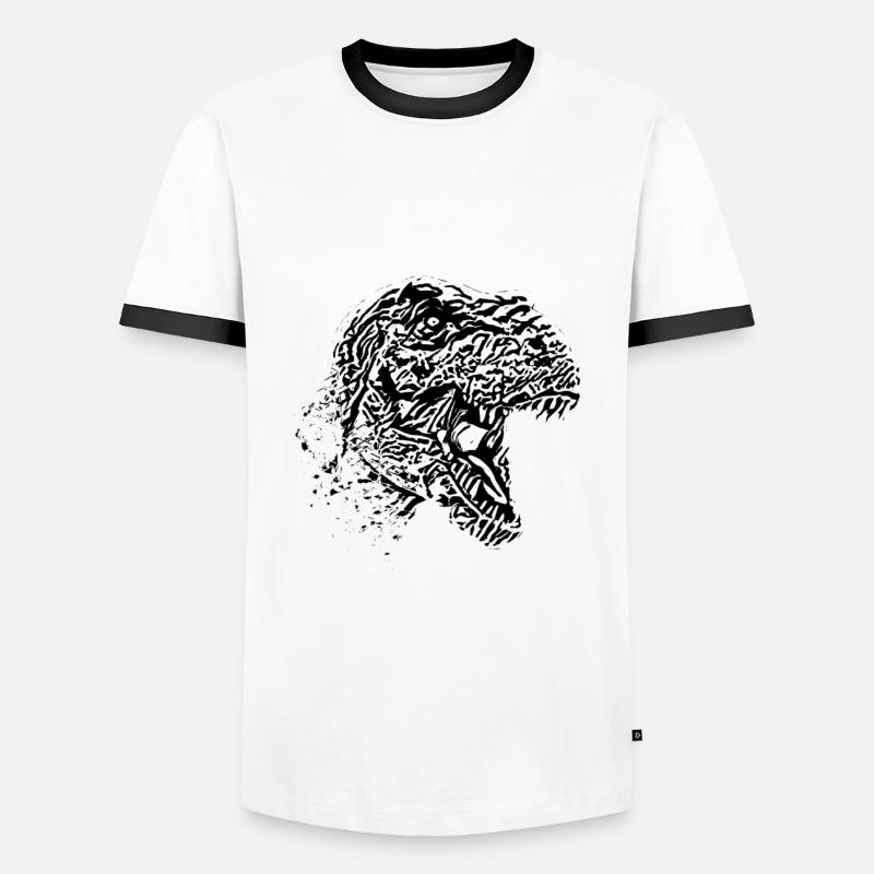 T-Rex - Men's Ringer Shirt - white/black