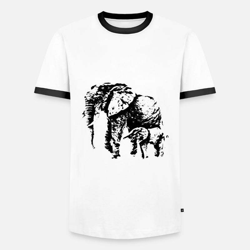 elephant - Men's Ringer Shirt - white/black