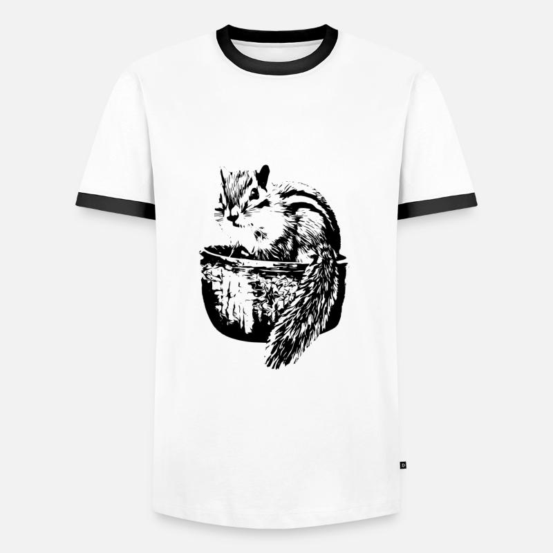 squirrel - Men's Ringer Shirt - white/black
