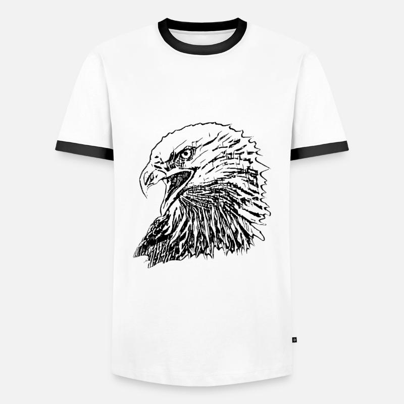 Eagle - Men's Ringer Shirt - white/black