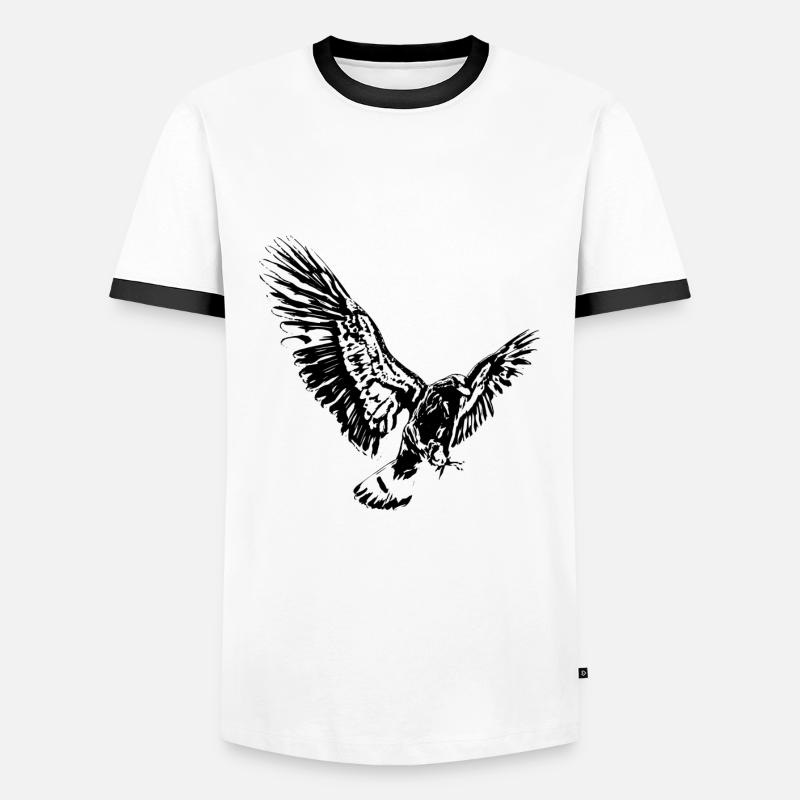 Eagle - Men's Ringer Shirt - white/black