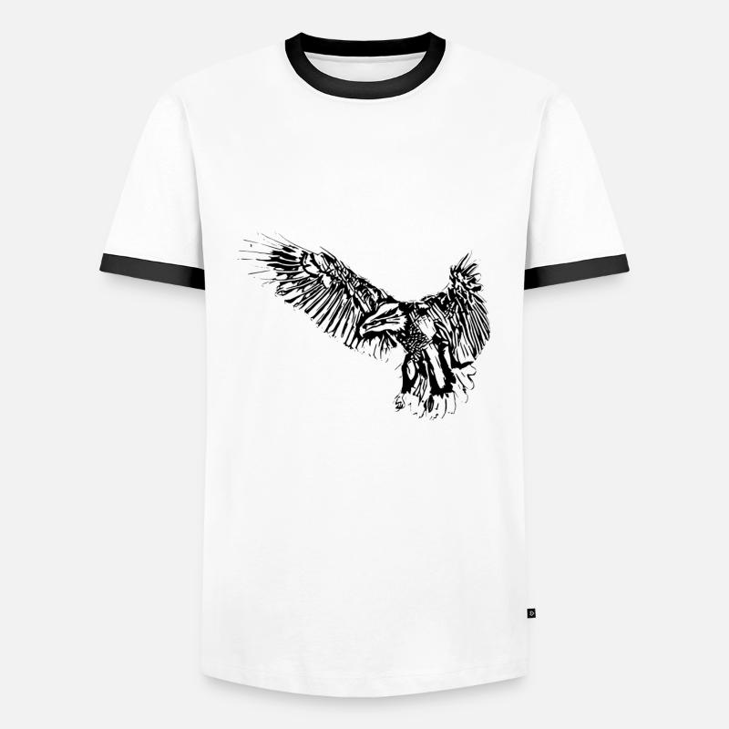 Eagle - Men's Ringer Shirt - white/black