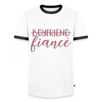 Freund Verlobter Lustiges Verlobungsgeschenk für Männer - Männer Kontrast-T-Shirt - Weiß/Schwarz - Vorne - AI Model Female 172 light (172cm) & AI Model Male 178 dark (178cm)