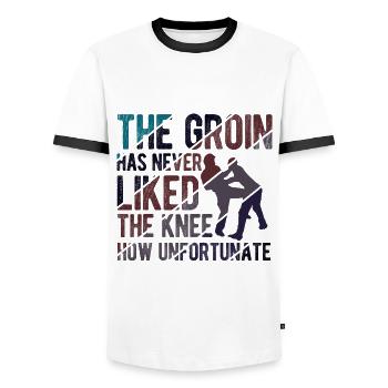 Israelischer Kampfsport Krav Maga - Männer Kontrast-T-Shirt - Weiß/Schwarz - Vorne - AI Model Female 172 light (172cm) & AI Model Male 178 dark (178cm)