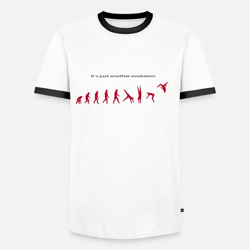 Evolution - Männer Kontrast-T-Shirt - Weiß/Schwarz