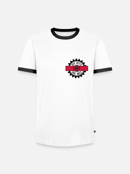 der beste chef 2c - Männer Kontrast-T-Shirt - Weiß/Schwarz