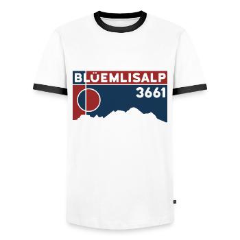 Blüemlisalphorn Blüemlisalp Ski Tour Mountain Tour Tour - Men's Ringer Shirt - white/black - Front - AI Model Female 172 light (172cm) & AI Model Male 178 dark (178cm)