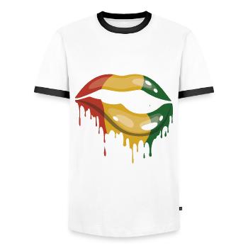 Juneteenth Black History Day Pride Gift - Men's Ringer Shirt - white/black - Front - AI Model Female 172 light (172cm) & AI Model Male 178 dark (178cm)