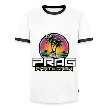 Prague Party Crew Vacances - T-shirt contrasté Homme - blanc/noir - Devant - AI Model Female 172 light (172cm) & AI Model Male 178 dark (178cm)