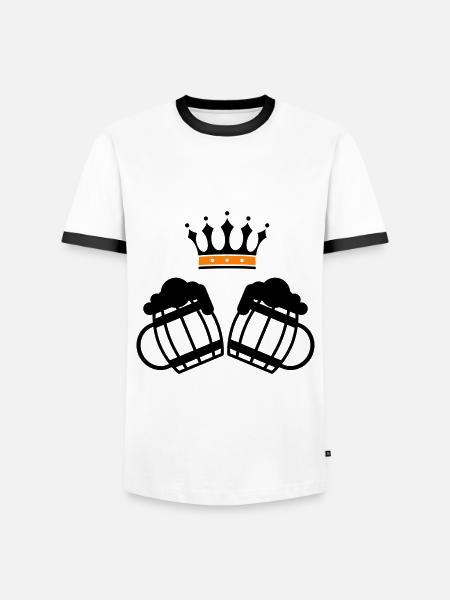 Beer Crown - Men's Ringer Shirt - white/black