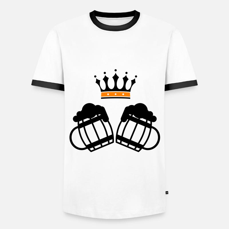 Beer Crown - Men's Ringer Shirt - white/black