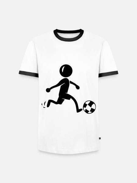 Fussball Fussballspieler Mannschaft - Männer Kontrast-T-Shirt - Weiß/Schwarz