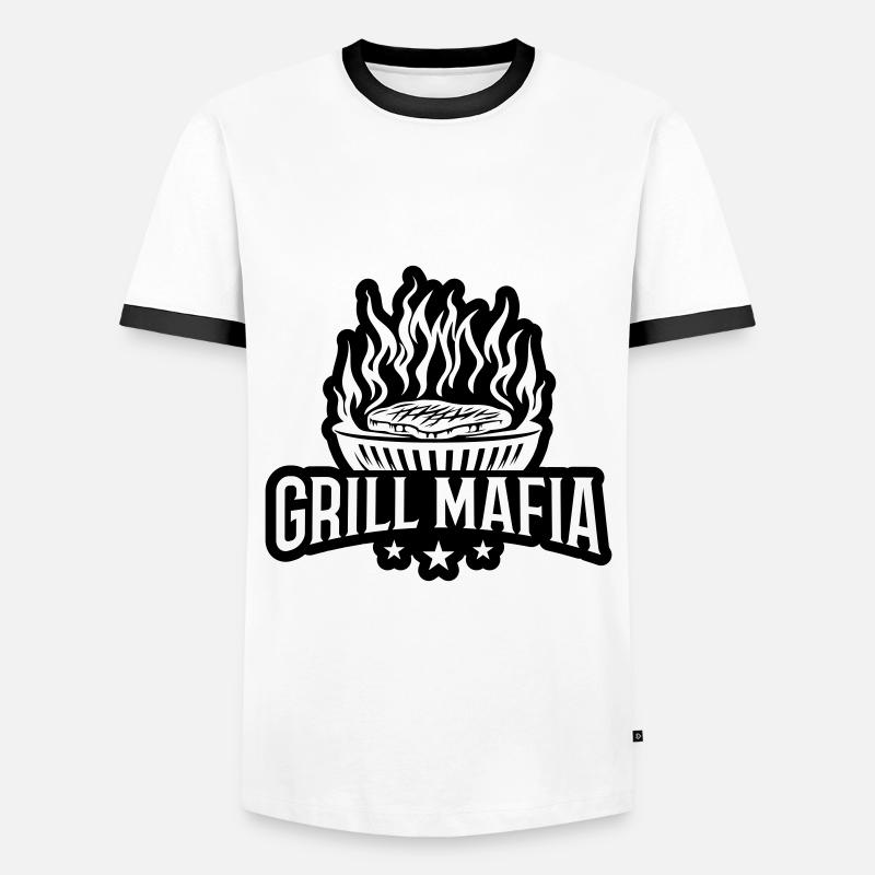 Grill Mafia Grillen - Männer Kontrast-T-Shirt - Weiß/Schwarz
