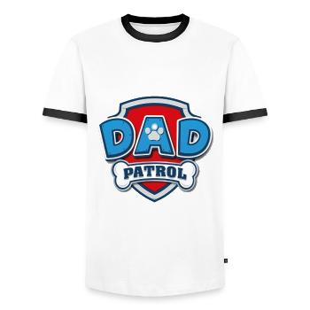 Paw Patrol Dad Patrol Father - Men's Ringer Shirt - white/black - Front - AI Model Female 172 light (172cm) & AI Model Male 178 dark (178cm)