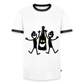 Jga Junggesellenabschied Bier Geburtstag - Männer Kontrast-T-Shirt - Weiß/Schwarz - Vorne - AI Model Female 172 light (172cm) & AI Model Male 178 dark (178cm)