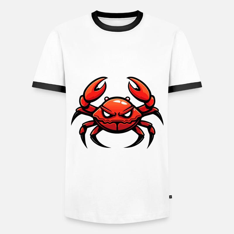 Krebs Krabbe Comic - Männer Kontrast-T-Shirt - Weiß/Schwarz