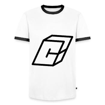Gliederungsbuchstabe C - Männer Kontrast-T-Shirt - Weiß/Schwarz - Vorne - AI Model Female 172 light (172cm) & AI Model Male 178 dark (178cm)