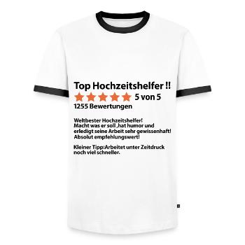 Hochzeitshelfer Dankeschön Danke Hochzeit Helfer - Männer Kontrast-T-Shirt - Weiß/Schwarz - Vorne - AI Model Female 172 light (172cm) & AI Model Male 178 dark (178cm)