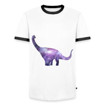 Brachiosaurus Dinosaur Univers Dino Nerd Enfants - T-shirt contrasté Homme - blanc/noir - Devant - AI Model Female 172 light (172cm) & AI Model Male 178 dark (178cm)