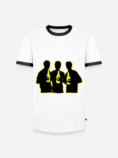 Team Bier Mannschaft - Männer Kontrast-T-Shirt - Weiß/Schwarz