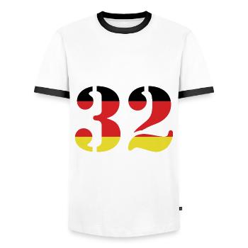 Maillot 32 numéros Allemagne - T-shirt contrasté Homme - blanc/noir - Devant - AI Model Female 172 light (172cm) & AI Model Male 178 dark (178cm)