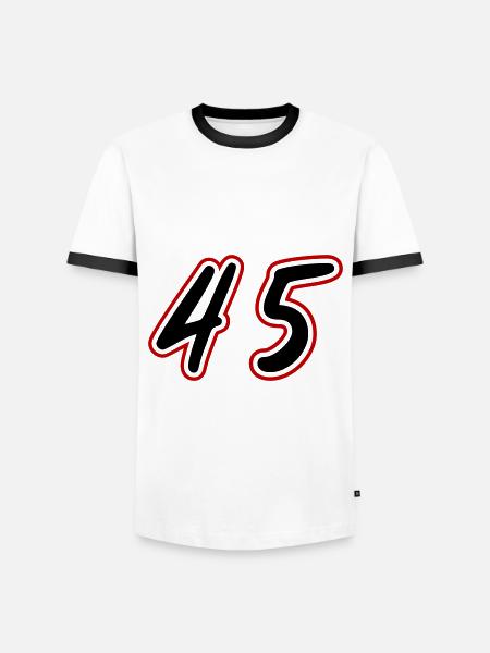 45 Number symbol - Men's Ringer Shirt - white/black