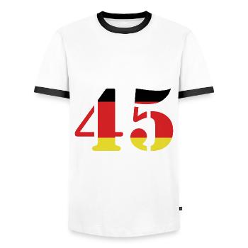 45 Numéro Jersey Allemagne - T-shirt contrasté Homme - blanc/noir - Devant - AI Model Female 172 light (172cm) & AI Model Male 178 dark (178cm)