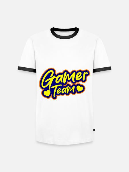 Gamer Team - Männer Kontrast-T-Shirt - Weiß/Schwarz