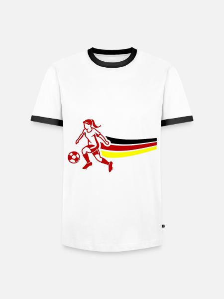Woman Football Germany - Men's Ringer Shirt - white/black