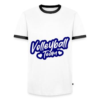 Volleyball Team - Men's Ringer Shirt - white/black - Front - AI Model Female 172 light (172cm) & AI Model Male 178 dark (178cm)