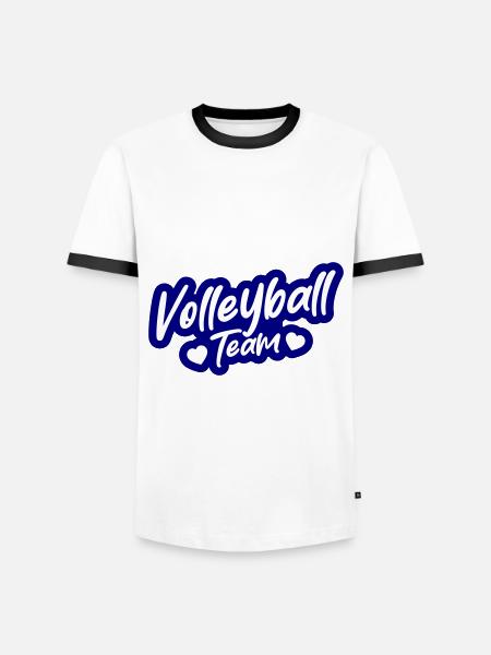 Volleyball Team - Men's Ringer Shirt - white/black