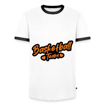 Basketball Team - Männer Kontrast-T-Shirt - Weiß/Schwarz - Vorne - AI Model Female 172 light (172cm) & AI Model Male 178 dark (178cm)