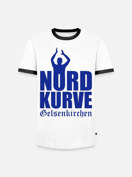 Nordkurve Gelsenkirchen - Männer Kontrast-T-Shirt - Weiß/Schwarz