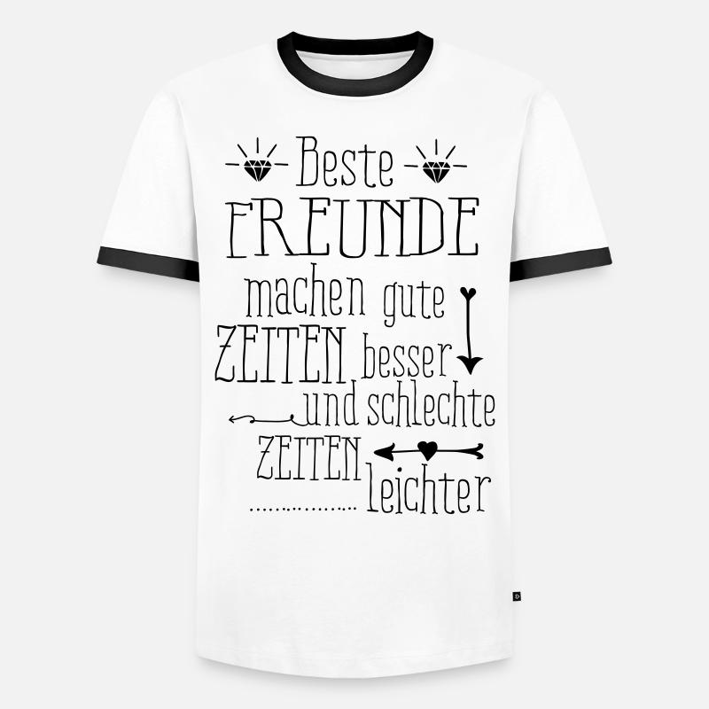 Beste Freunde - Männer Kontrast-T-Shirt - Weiß/Schwarz