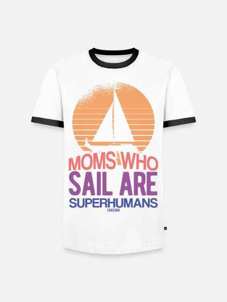 Moms Who Sail Are Superhumans - Men's Ringer Shirt - white/black