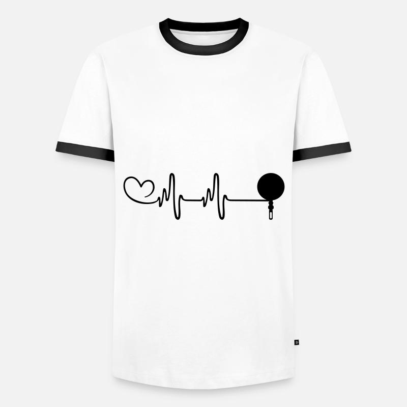 Pan Kitchen Heartbeat - Men's Ringer Shirt - white/black
