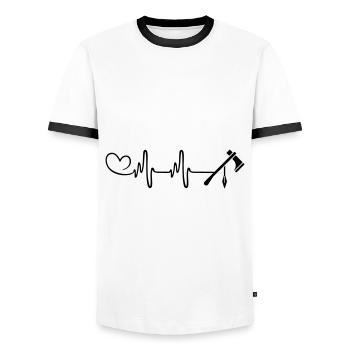Axe Indian Heartbeat - T-shirt contrasté Homme - blanc/noir - Devant - AI Model Female 172 light (172cm) & AI Model Male 178 dark (178cm)