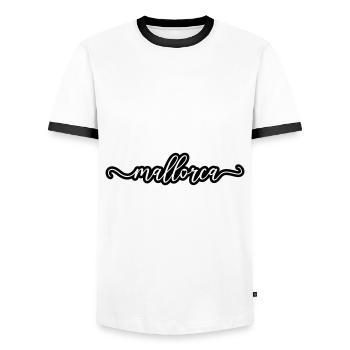 Mallorca Heart Love - Men's Ringer Shirt - white/black - Front - AI Model Female 172 light (172cm) & AI Model Male 178 dark (178cm)