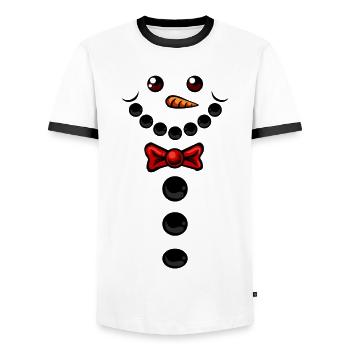 Olaf the Snowman - Men's Ringer Shirt - white/black - Front - AI Model Female 172 light (172cm) & AI Model Male 178 dark (178cm)
