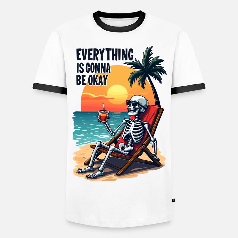 Alles wird gut - Männer Kontrast-T-Shirt - Weiß/Schwarz