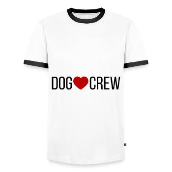 Dog Crew Herz - Männer Kontrast-T-Shirt - Weiß/Schwarz - Vorne - AI Model Female 172 light (172cm) & AI Model Male 178 dark (178cm)
