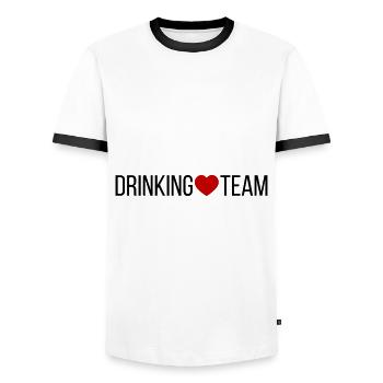 Drinking Team Herz - Männer Kontrast-T-Shirt - Weiß/Schwarz - Vorne - AI Model Female 172 light (172cm) & AI Model Male 178 dark (178cm)