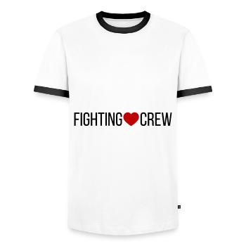 Cœur d’équipage de combat - T-shirt contrasté Homme - blanc/noir - Devant - AI Model Female 172 light (172cm) & AI Model Male 178 dark (178cm)