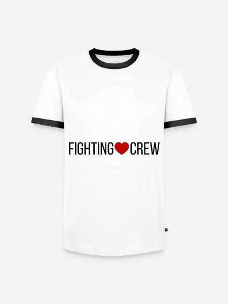Fighting Crew Herz - Männer Kontrast-T-Shirt - Weiß/Schwarz