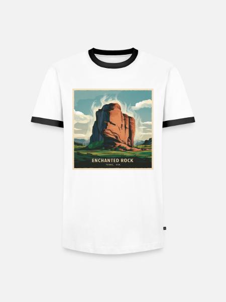 Enchanted Rock Texas Mountains Landscape - Men's Ringer Shirt -