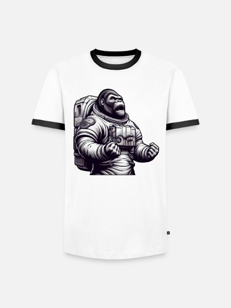 Gorille astronaute dans l’espace - T-shirt contrasté Homme -
