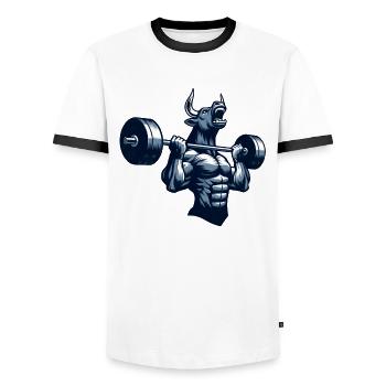 Bull Bull Haltérophilie Haltère Haltère - T-shirt contrasté Homme - blanc/noir - Devant - AI Model Female 172 light (172cm) & AI Model Male 178 dark (178cm)
