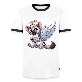 Hyena Angel Wings Halo - Men's Ringer Shirt - white/black - Front - AI Model Female 172 light (172cm) & AI Model Male 178 dark (178cm)